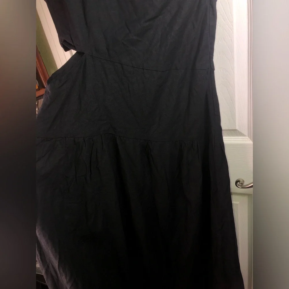 VENUS Black Linen Cutout Maxi Dress - Jet Black several sizes NWOT - Picture 10 of 16